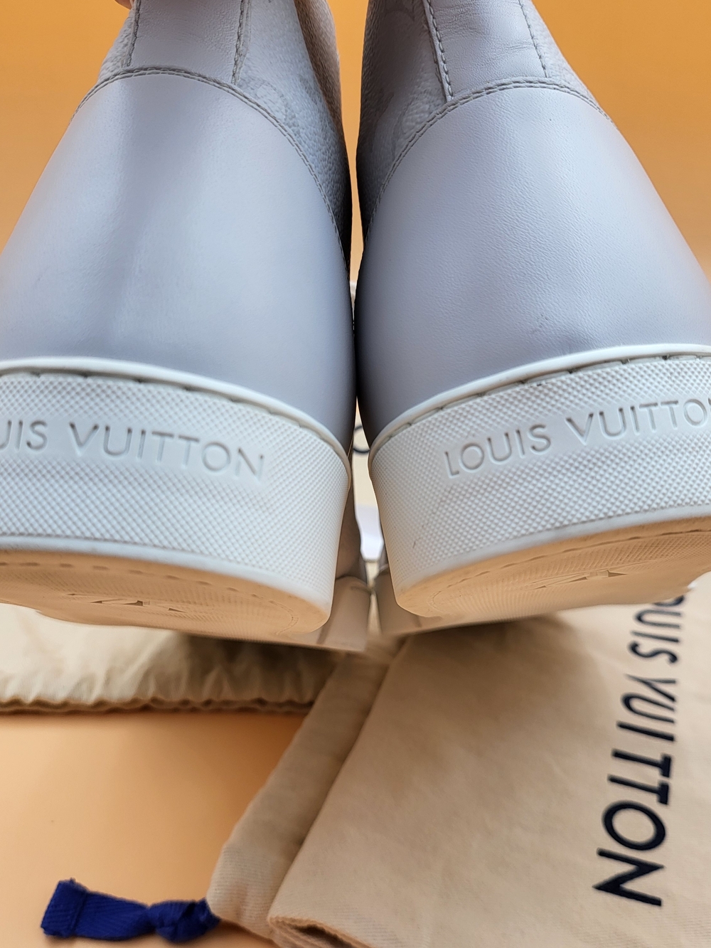 Louis Vuitton Match Up Sneaker Gray LV Monogram Leather, Authentic!! - Picture 14 of 16